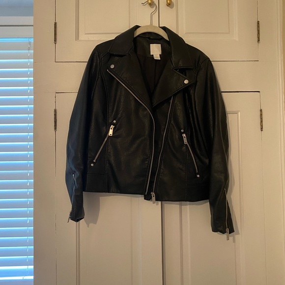 H&M Jackets & Coats Black Hm Faux Leather Jacket Poshmark